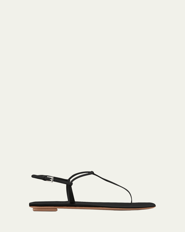 Flat Patent Leather Thong Sandals